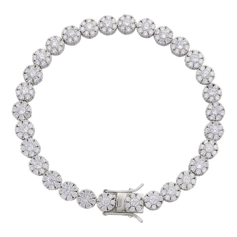 925 Sterling Silver Men's Iced Out Bracelet