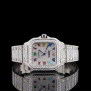 Full Iced Out Moissanite Roman Dial Watch For Men's