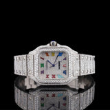 Full Iced Out Moissanite Roman Dial Watch For Men's