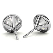 Bezel Set Moissanite Round Cut Earrings For Women