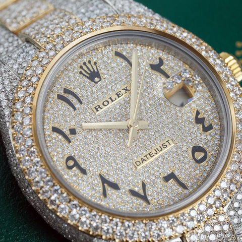 Luxury And Exclusive Dual Tone Moissanite Wrist Watch