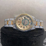Chrono Dial Dual Tone Moissanite Luxury Watch For Men's