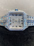 Bust Down Roman Numerals Moissanite Wrist Watch