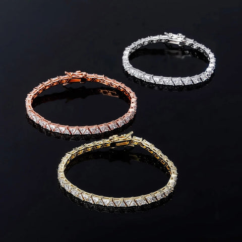 Trilliant Cut Moissanite Diamond Tennis Bracelet