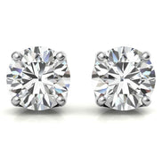 Minimalist Solitaire Round Cut Moissanite Studs Earrings