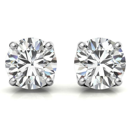 Minimalist Solitaire Round Cut Moissanite Studs Earrings