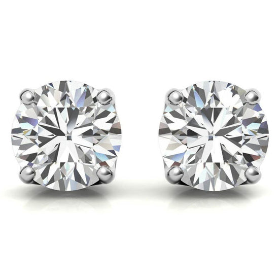 Minimalist Solitaire Round Cut Moissanite Studs Earrings