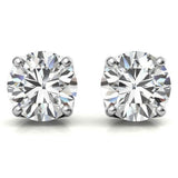 Minimalist Solitaire Round Cut Moissanite Studs Earrings