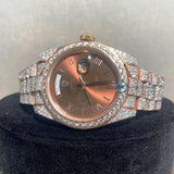Automatic Day Date Moissanite Diamond Hip Hop Watch For Him