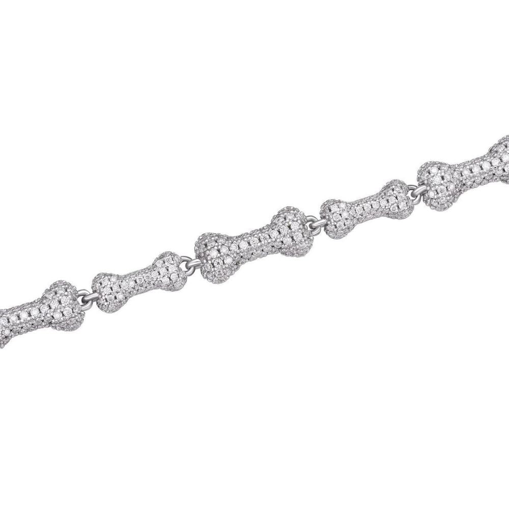 Iced Out Custom Bone Link Chain Bracelet