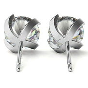 Sterling Silver Round Moissanite Stud Earrings