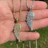 D Color Moissanit Angle Wings 925 Silver Pendant