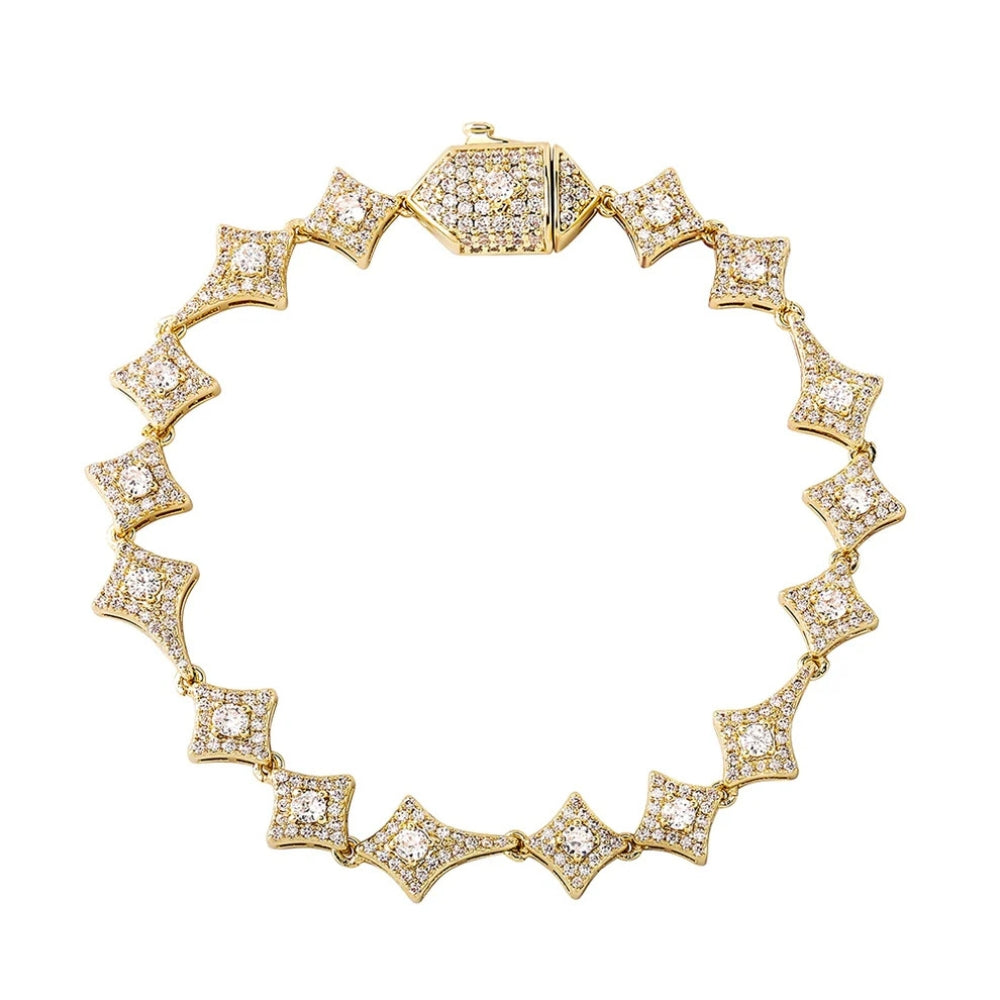 Star Link Moissanite Diamond 925 Sterling Silver Bracelet