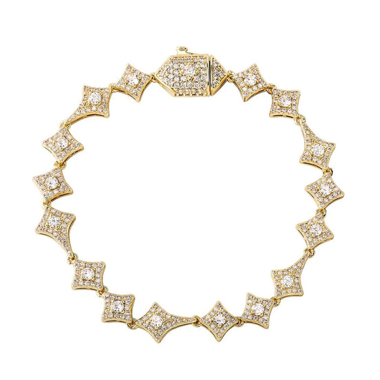 Star Link Moissanite Diamond 925 Sterling Silver Bracelet