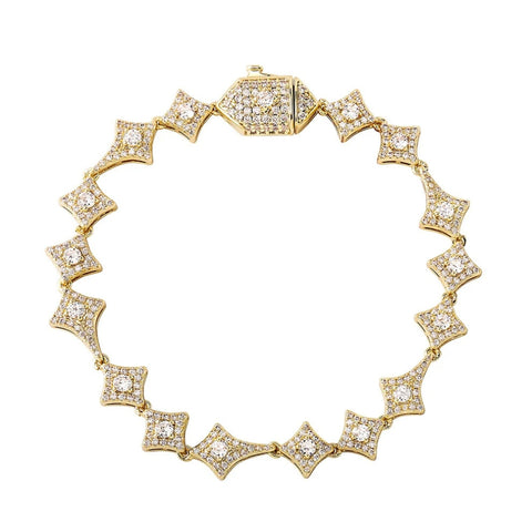 Star Link Moissanite Diamond 925 Sterling Silver Bracelet