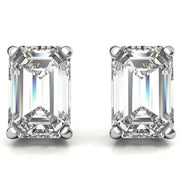 Elegant Emerald Cut Moissanite Stud Earrings