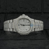 Iced Out Baguette Dial Moissanite Hip Hop Watch For Men's