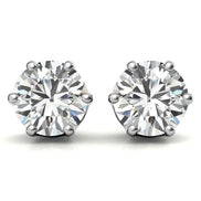 Six Prong Setting Round Cut Moissanite Solitaire Earring