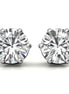 Six Prong Setting Round Cut Moissanite Solitaire Earring