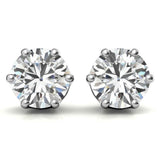 Six Prong Setting Round Cut Moissanite Solitaire Earring