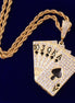 Poker Card Moissanite Diamond Men's Hip Hop Pendant