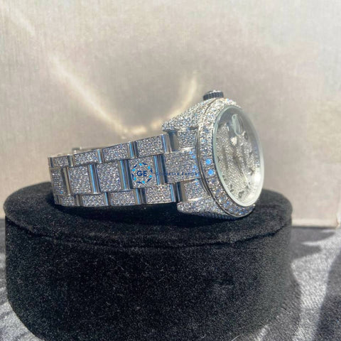 VVS1 Moissanite Iced Out Arabic Dial Watch Gift For Him