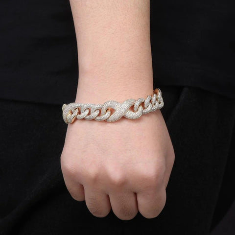 Infiniy Link Iced Out Moissanite Unisex Bracelet