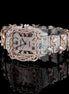 Leafe Style Roman Dial Dual Tone Moissanite Wrist Watch