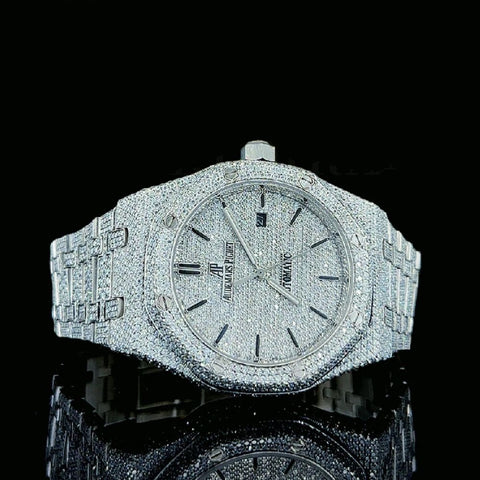 Iced Out Stainless Steel D Color Moissanite Watch