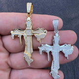 VVS1 Clarity Moissanite Drip of Faith Cross Pendant