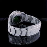 Full Iced Out Green Dial Moissanite Wrist Watch