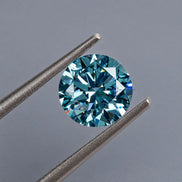 Round Cut Blue Lab Grown Diamond, Eco Friendly CVD Loose Diamond
