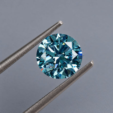 Round Cut Blue Lab Grown Diamond, Eco Friendly CVD Loose Diamond