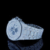 Chrono Dial Fully Iced Out Moissanite Watch Gift For Men's
