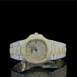Baguette Dial Moissanite Diamond Dual Tone Hip Hop Watch