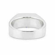 Round Cut Moissanite Signet Ring Solid Gold Statement Ring