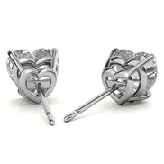 Modern Solitaire Heart Cut Moissanite Earrings