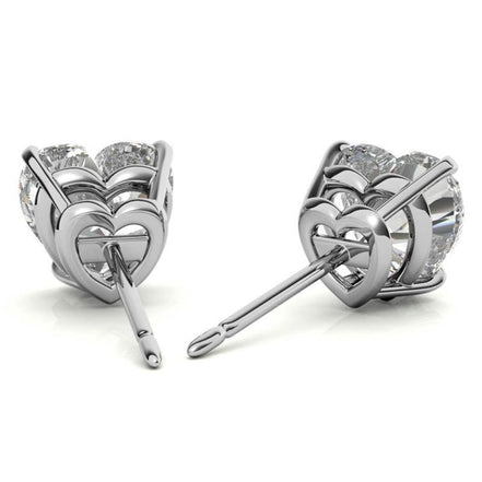 Modern Solitaire Heart Cut Moissanite Earrings