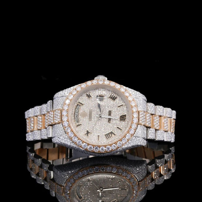 Day Date Moissanite Diamond Luxury Watch