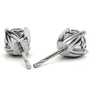Heart Shaped Prong Moissanite Round Solitaire Stud Earrings