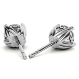 Heart Shaped Moissanite Round Solitaire Stud Earrings
