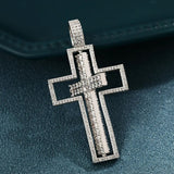 Crisscross Moissanite Diamond Silver Pendant For Men's
