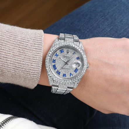 Full Iced Out Datejust Moissanite Watch