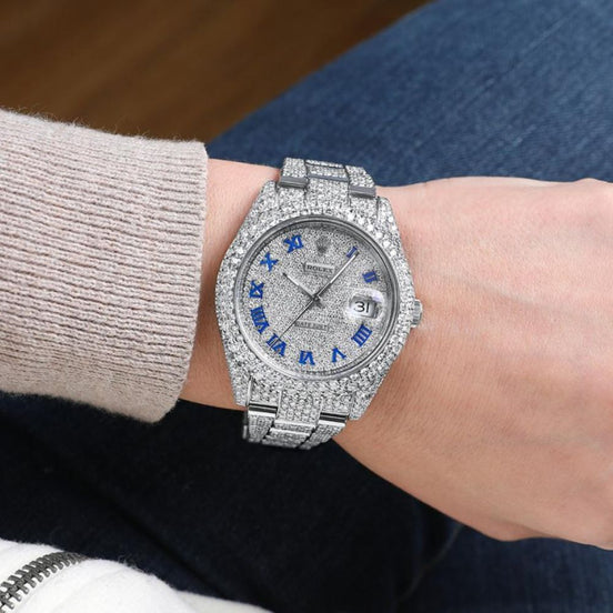 Full Iced Out Datejust Moissanite Watch