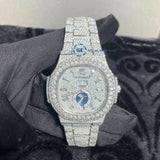 Baguette Dial Full White Moissanite Chrono Dial Iced Out Watch