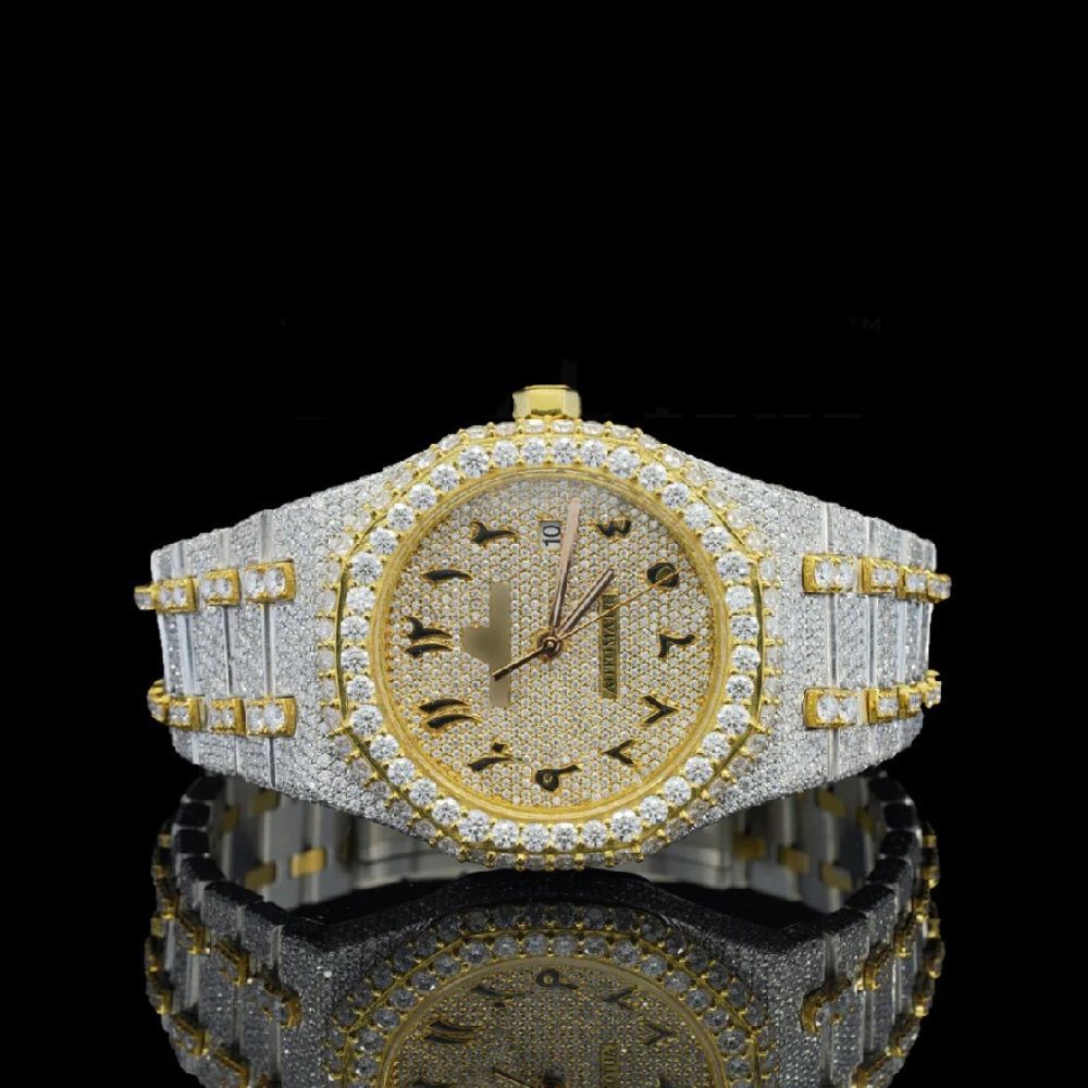 Arabic Numeric Moissanite Hip Hop Watch