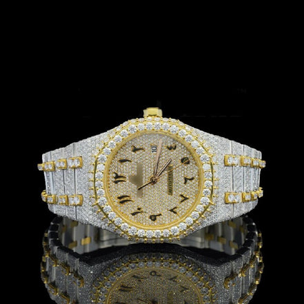 Arabic Numeric Moissanite Hip Hop Watch