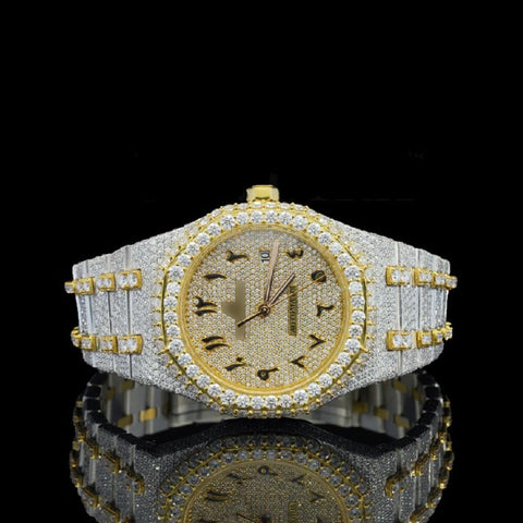 Arabic Numeric Moissanite Hip Hop Watch