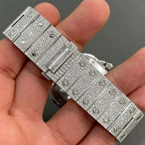 Roman Dial Automatic Iced Out Watch
