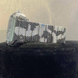 Black & White Army Design Dual Tone Moissanite Men's Watch